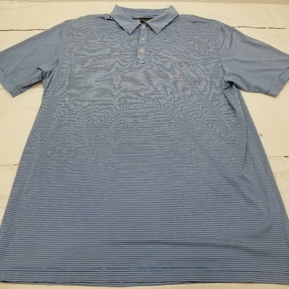 CALLAWAY MEN'S SHORT SLEEVE STRIPED POLO SHIRT BLUE  XL - Picture 3 of 7